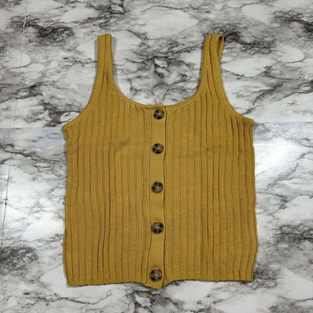 American Eagle Sleeveless Mustard Top Women's Size Small‎ Pullover Knit